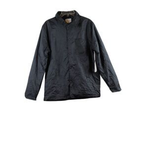 Stylus Black Men's Lightweight Jacket Snap Button Closure Medium 020